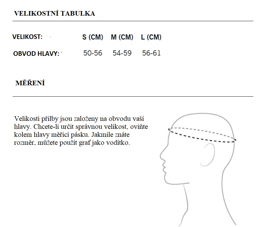 Size guide helmy Poc